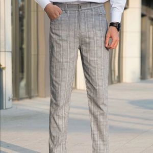 Men Plaid Tapered Pants
